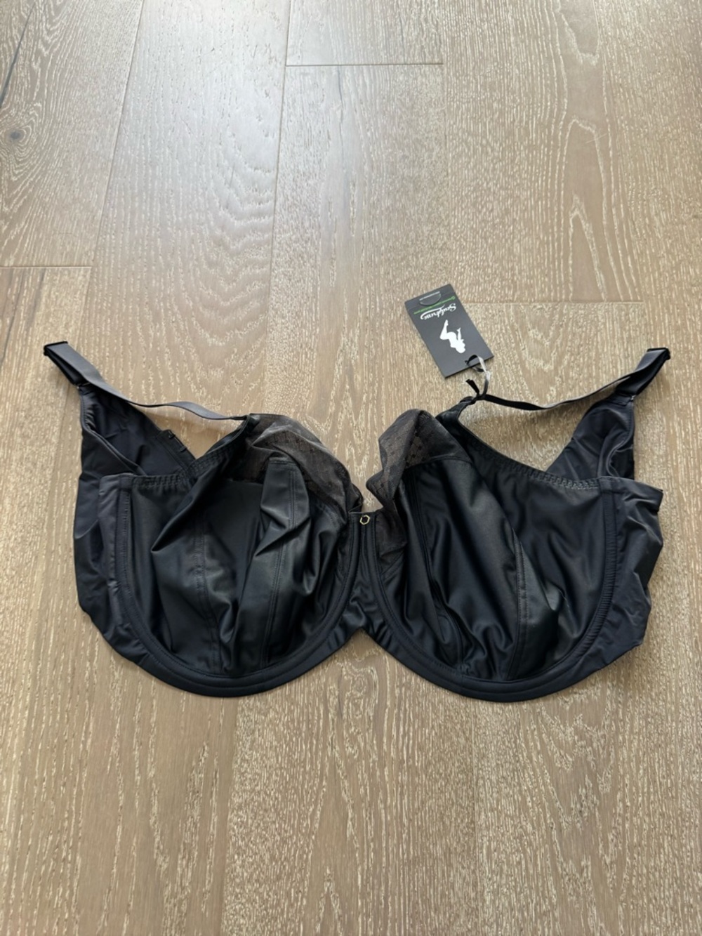 Sculptresse Bliss Black Underwire Bikini Top with Subtle Mesh